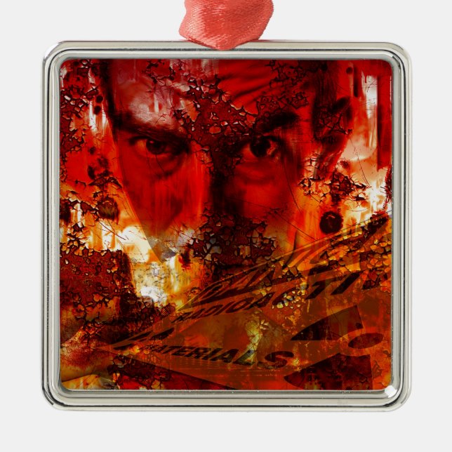 Ornamento De Metal Picha com Cara Vermelha (Frente)