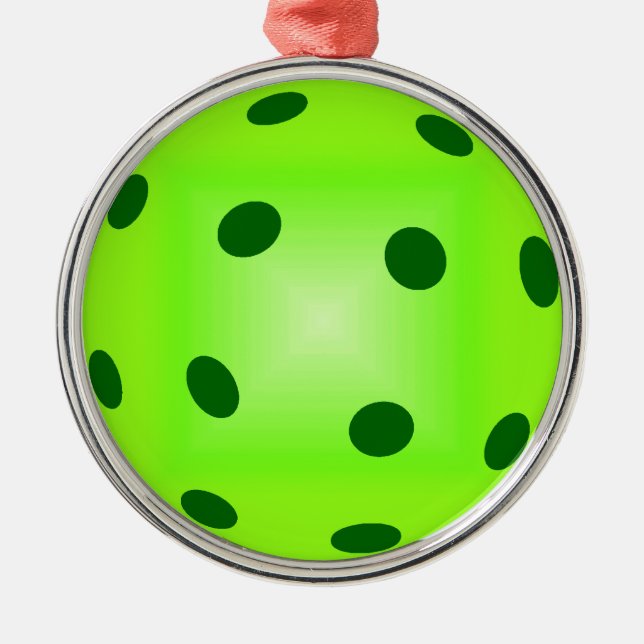 Ornamento De Metal Pickleball Verde legal (Frente)