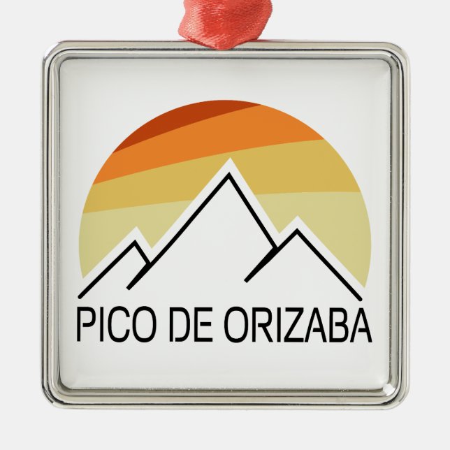 Ornamento De Metal Pico de Orizaba México Retro (Frente)