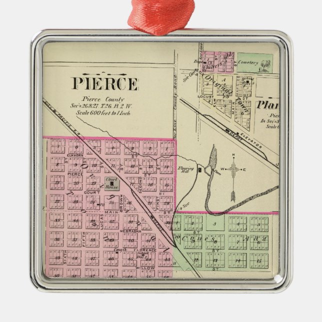 Ornamento De Metal Pierce, Nebraska (Frente)