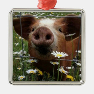ORNAMENTO DE METAL *PIGLET ADORÁVEL E DOCE PARA NATAL*