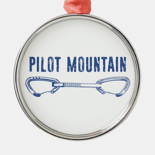 Ornamento De Metal Pilot Mountain North Carolina Climbing Quickdraw (Frente)