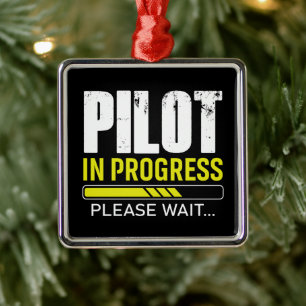 Ornamento De Metal Piloto em Andamento… Por Favor Aguarde Humor Aer