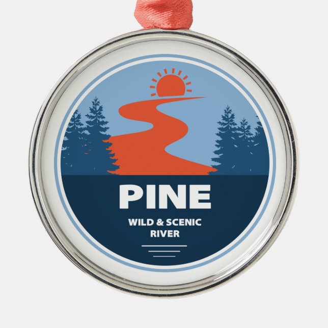 Ornamento De Metal Pine Wild E Scenic River (Frente)