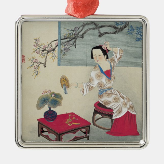 Ornamento De Metal Pingamento acima na manhã (Frente)