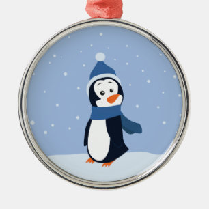 Ornamento De Metal Pinguim