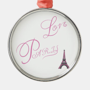 Ornamento De Metal Pink-Love-Paris-Eiffel-Tower-Unique
