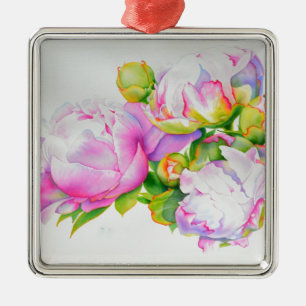 Ornamento De Metal Pintor branco-rosa-esbelto-esbranquiçado