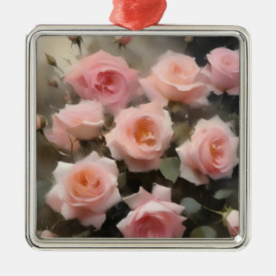 Ornamento De Metal pintura a aquarela de rosas rosa bonito