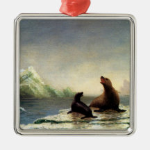 pintura de Albert Bierstadt, focas,