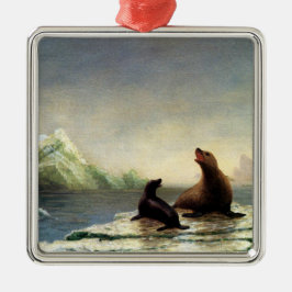 Ornamento De Metal Pintura de Albert Bierstadt, Seals,
