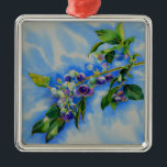 Ornamento De Metal Pintura de aquarela de mirtilo<br><div class="desc">Pintura romântica da Aquarela de Amoras Românticas - linda aquarela impressionista inspirada por H Cooper</div>