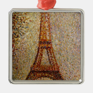 Ornamento De Metal Pintura de Georges Seurat: A torre Eiffel (1889)