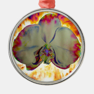 Ornamento De Metal pintura de orquídea tropical abstrato floral