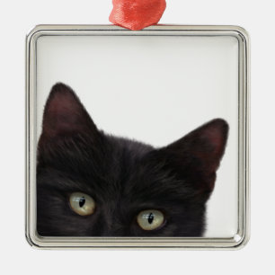 Ornamento De Metal Pintura digital de Gatinho curiosa