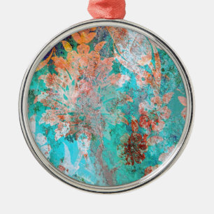 Ornamento De Metal Pintura Floral