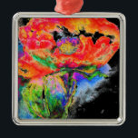 Ornamento De Metal Pintura floral vermelha Elegante<br><div class="desc">pintura romântica de cor-de-água de papoila vermelha vibrante e vibrante abstrato,  de H Cooper</div>