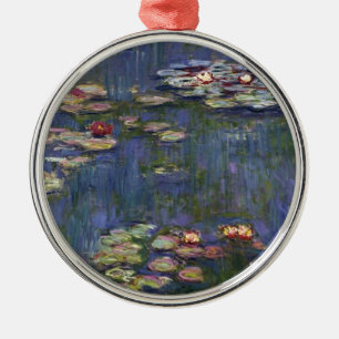 Ornamento De Metal Pintura impressionista de Lillies da água de