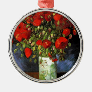 Ornamento De Metal Pintura Vintage Van Gogh Flores Vaso em Flor