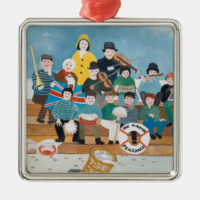 Ornamento De Metal Piratas idosos de Penzance (Frente)