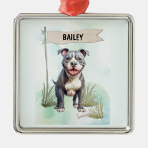 Pit Bull Terrier Aquarela Cachorro Personalizado