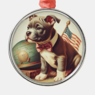 Ornamento De Metal Pit Bull Terrier Painting