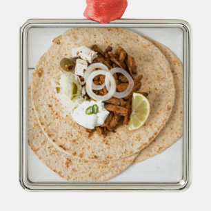 Ornamento De Metal Pita gyros com tzatziki coleslaw azeitonas e feta