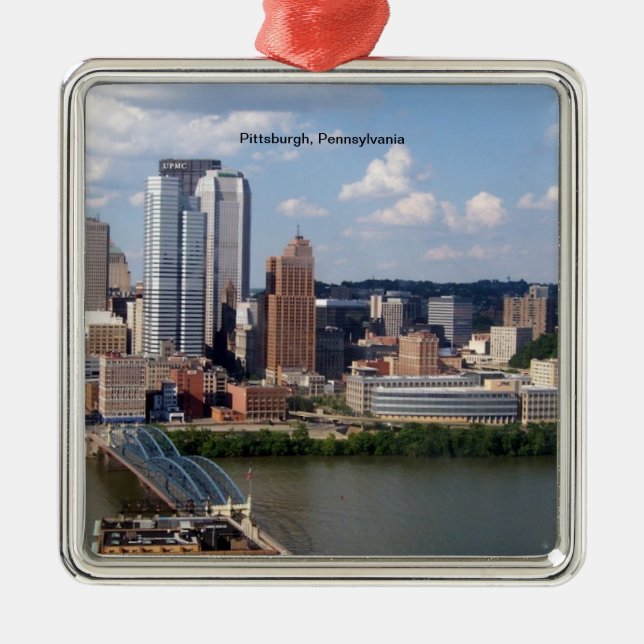Ornamento De Metal Pittsburgh, Ornament Skyline da Pensilvânia (Frente)