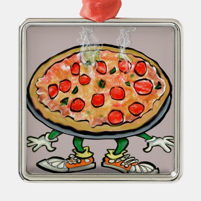 Ornamento De Metal Pizza (Frente)