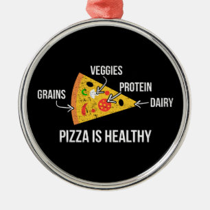 Ornamento De Metal Pizza É Saudável - Carbs - Malhação Novelty Engraç