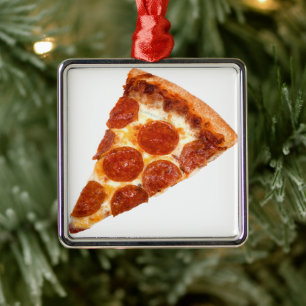 Ornamento De Metal Pizza Fatiada SlipperyJoe's pepperoni queijo delic