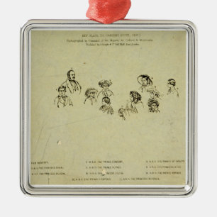 Ornamento De Metal Placa chave ao retrato da família real em Osbor