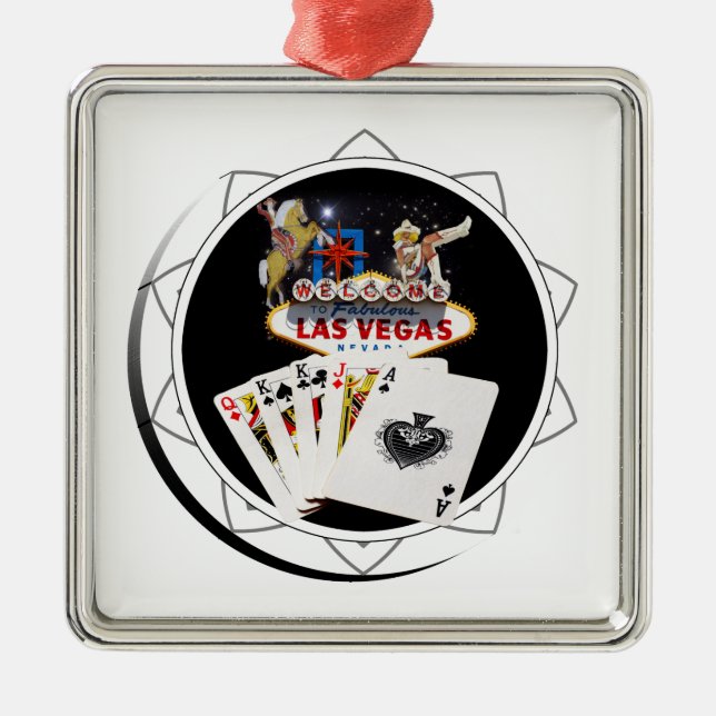 Ornamento De Metal Placa de Boas-Vindas Ficha de Poker Preta (Frente)