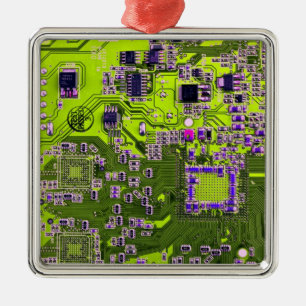 Ornamento De Metal Placa de Circuito de Geeks de Computador Neon Amar