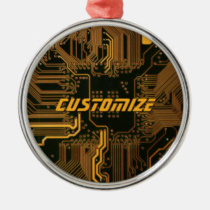 Ornamento De Metal Placa de Circuito PCB Cyber Laranja Personalizada