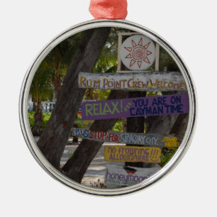 Ornamento De Metal Placa de sinalização Rum Point Grand Cayman