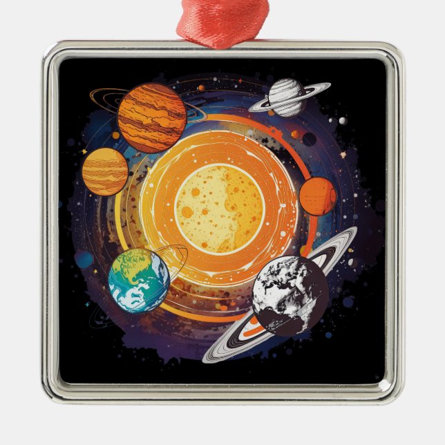 Ornamento De Metal Planetas (Frente)