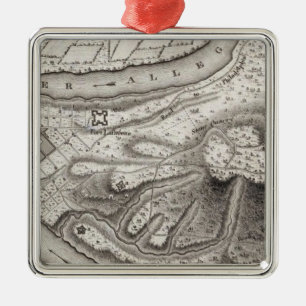 Ornamento De Metal Plano da cidade de Pittsburg