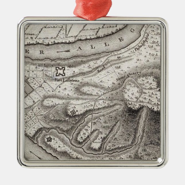 Ornamento De Metal Plano da cidade de Pittsburg (Frente)