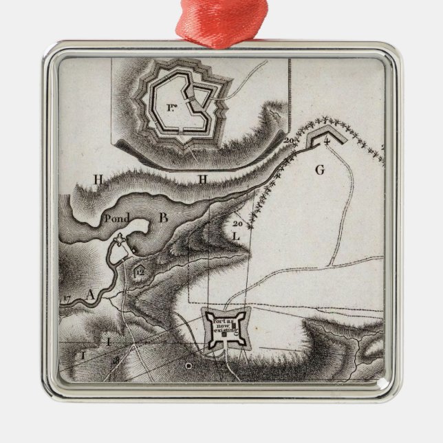 Ornamento De Metal Plano da Rua Lewis (Frente)