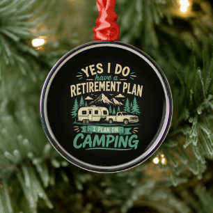Ornamento De Metal Plano de Aposentadoria Camping