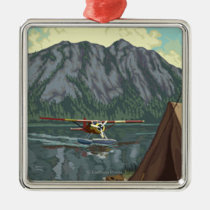 Ornamento De Metal Plano de Bush & pesca - nacional de Yellowstone