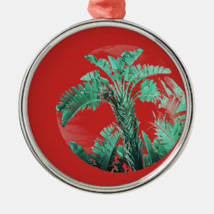 Ornamento De Metal Planta de banana folha verde