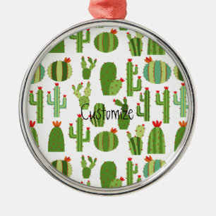Ornamento De Metal Plantas De Cactus De Flor Vermelho-Cortadas Thunde