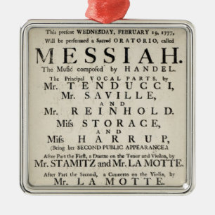 Ornamento De Metal Playbill que anuncia um desempenho