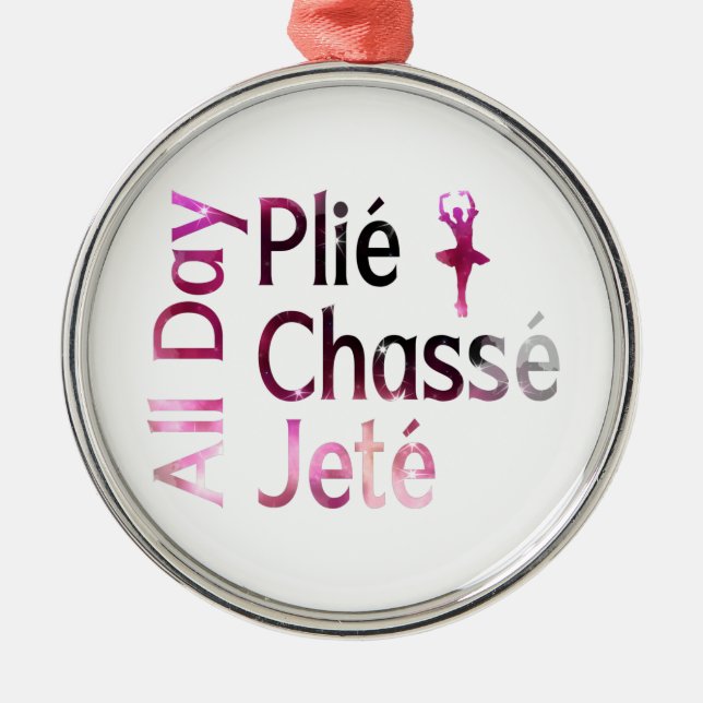 Ornamento De Metal Plie, Chasse, Jete ~ Balé (Frente)