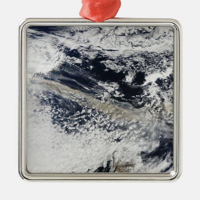 Ornamento De Metal Pluma de cinzas do vulcão Eyjafjallajokull (Frente)