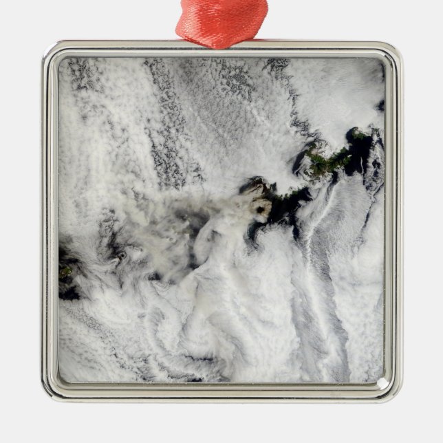 Ornamento De Metal Pluma do vulcão Okmok, Ilhas Aleutas (Frente)