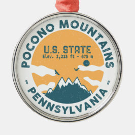 Ornamento De Metal Poconos Montanhas Pensilvânia Bear Hiking Sunset