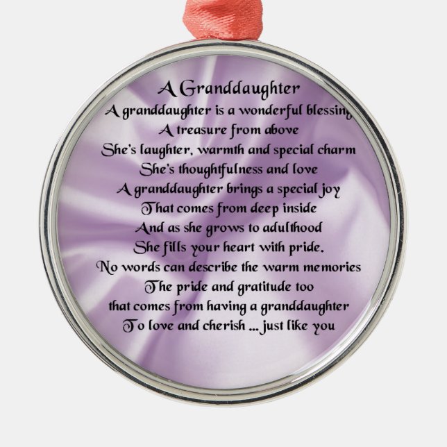 Ornamento De Metal Poema    da neta lilac (Frente)